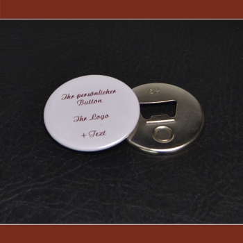 Button with bottle opener - Button size 59 mm 12 pcs